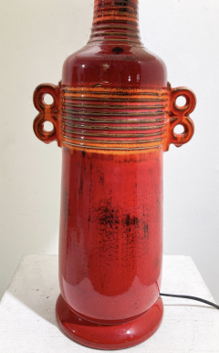 Mid Century Modern Red Ceramic Desk Lamp - 3454794