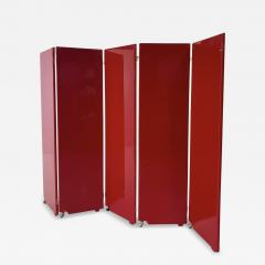 Mid Century Modern Red Lacquered Room Divider Italy 1960s - 4362122