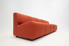 Mid Century Modern Red Modular Sofa Set - 2827132