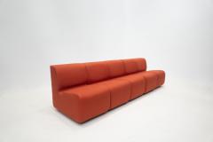 Mid Century Modern Red Modular Sofa Set - 2827137