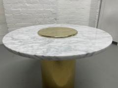 Mid Century Modern Round Carrara Marble Top Side Table - 3006181