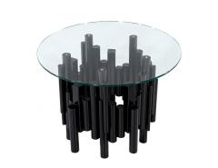 Mid Century Modern Round Glass and Metal Table - 3995577