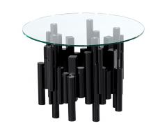 Mid Century Modern Round Glass and Metal Table - 3995578