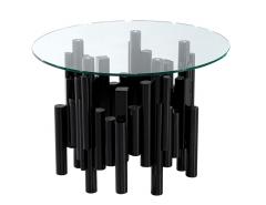 Mid Century Modern Round Glass and Metal Table - 3995580