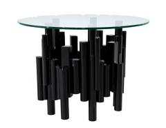 Mid Century Modern Round Glass and Metal Table - 3995584