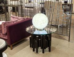 Mid Century Modern Round Glass and Metal Table - 3995585