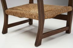 Mid Century Modern Rustic Chairs with Woven Straw Seat and Back Europe ca 1950s - 2600346