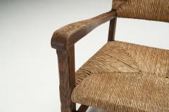 Mid Century Modern Rustic Chairs with Woven Straw Seat and Back Europe ca 1950s - 2600351