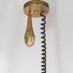 Mid Century Modern Scandinavian Perforated Aluminum Brass Lucite Pendant - 1459892