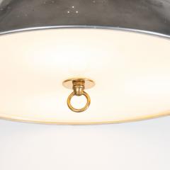 Mid Century Modern Scandinavian Perforated Aluminum Brass Lucite Pendant - 1459900