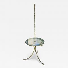 Mid Century Modern Scrollwork Wrought Iron Floor Lamp with Circular Glass Table - 4186650