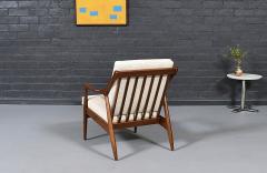 Mid Century Modern Sculpted Elm Tweed Lounge Chair - 4592855