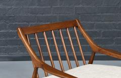Mid Century Modern Sculpted Elm Tweed Lounge Chair - 4592860