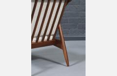 Mid Century Modern Sculpted Elm Tweed Lounge Chair - 4592862