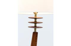 Mid Century Modern Sculpted Floor Lamp with Brass Accents - 3374108