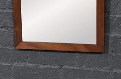 Mid Century Modern Sculpted Walnut Beveled Frame Arch Mirror - 4644307