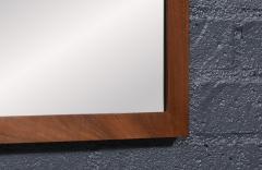 Mid Century Modern Sculpted Walnut Beveled Frame Arch Mirror - 4644309