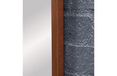 Mid Century Modern Sculpted Walnut Beveled Frame Arch Mirror - 4644312