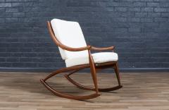 Mid Century Modern Sculpted Walnut Boucle Rocking Chair - 4309024