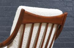 Mid Century Modern Sculpted Walnut Boucle Rocking Chair - 4309031