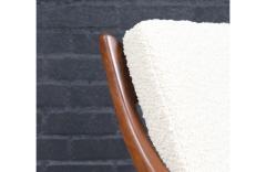 Mid Century Modern Sculpted Walnut Boucle Rocking Chair - 4309032