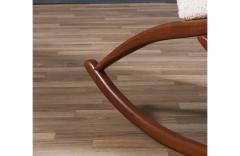 Mid Century Modern Sculpted Walnut Boucle Rocking Chair - 4309033