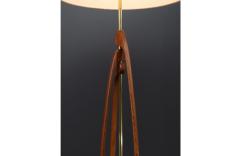 Mid Century Modern Sculpted Walnut Brass Floor Lamp - 3600360
