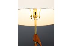 Mid Century Modern Sculpted Walnut Brass Floor Lamp - 3600365