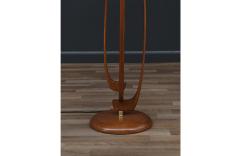 Mid Century Modern Sculpted Walnut Brass Floor Lamp - 3600368