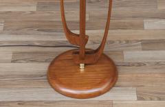 Mid Century Modern Sculpted Walnut Brass Floor Lamp - 3600369