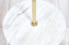Mid Century Modern Sculpted Walnut Floor Lamp with Marble Side Table - 2299878