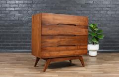 Mid Century Modern Sculpted Walnut Highboy Dresser - 4118613
