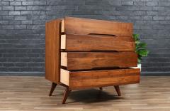 Mid Century Modern Sculpted Walnut Highboy Dresser - 4118614