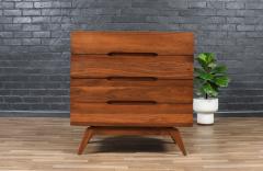 Mid Century Modern Sculpted Walnut Highboy Dresser - 4118615