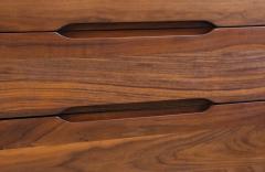 Mid Century Modern Sculpted Walnut Highboy Dresser - 4118620