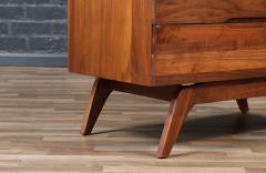Mid Century Modern Sculpted Walnut Highboy Dresser - 4118621