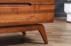 Mid Century Modern Sculpted Walnut Highboy Dresser - 4118622