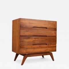 Mid Century Modern Sculpted Walnut Highboy Dresser - 4121164