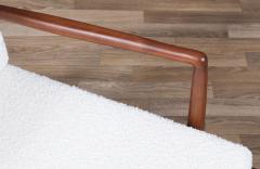 Mid Century Modern Sculpted Walnut Lounge Chair w Brass Sabots - 4326363