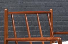 Mid Century Modern Sculpted Walnut Lounge Chair w Brass Sabots - 4326365