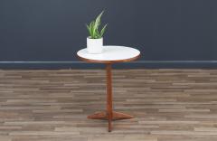 Mid Century Modern Sculpted Walnut Tripod Side Table - 3636229
