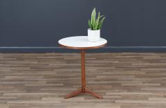 Mid Century Modern Sculpted Walnut Tripod Side Table - 3636231