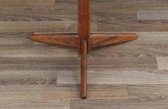 Mid Century Modern Sculpted Walnut Tripod Side Table - 3636236