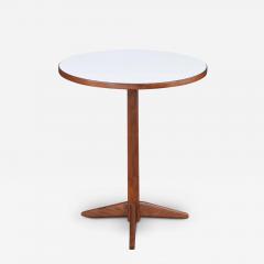 Mid Century Modern Sculpted Walnut Tripod Side Table - 3637086