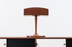Mid Century Modern Sculpted Walnut Wood Desk Lamp - 3384465