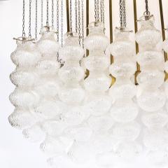 Mid Century Modern Sculptural Murano Glass Chandelier with Brass Fittings - 2431461
