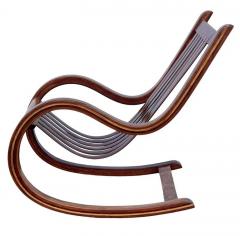 Mid Century Modern Sculptural Studio Made Lounge Rocking Chair in Exotic Wood - 2993998