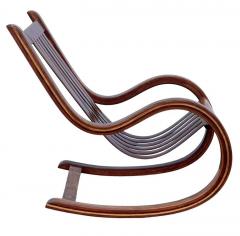 Mid Century Modern Sculptural Studio Made Lounge Rocking Chair in Exotic Wood - 2993999