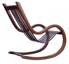 Mid Century Modern Sculptural Studio Made Lounge Rocking Chair in Exotic Wood - 2994019