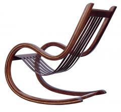 Mid Century Modern Sculptural Studio Made Lounge Rocking Chair in Exotic Wood - 2994020